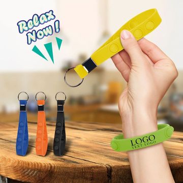 Push Pop Stress Reliever Keychain - 6.5" L x 0.67" H x 0.98" W